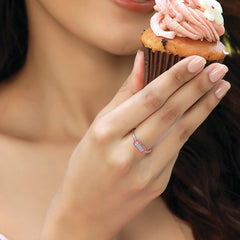 Hot Blush Pink - Lab Diamond Fashion Ring