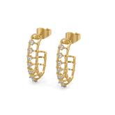 Serene Round - Pure Gold Lab Diamond Hoop Earrings