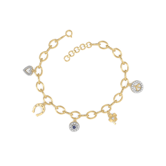 Evil Eye - Lab Diamond Charm Bracelet