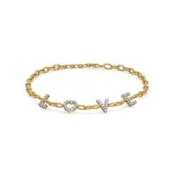 Endless Love Letter - Lab Diamond Charm Bracelet