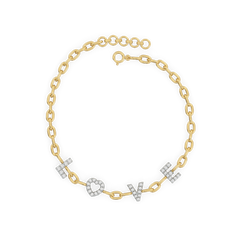 Endless Love Letter - Lab Diamond Charm Bracelet