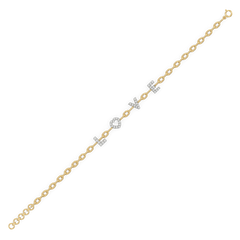 Endless Love Letter - Lab Diamond Charm Bracelet