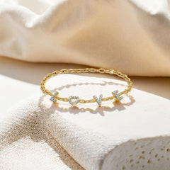 Endless Love Letter - Lab Diamond Charm Bracelet