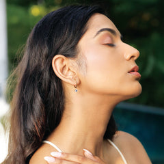 Evil Eye Huggies - Lab Diamond Earrings