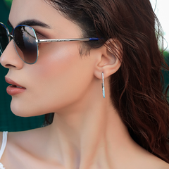 Enamel Horizon - Lab Diamond Hoop Earrings