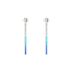 Enamel Horizon - Lab Diamond Hoop Earrings