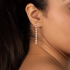 Lustrous Bezel - Lab Diamond Drop Earrings