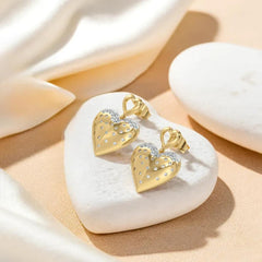 Promise Heart - Lab Diamond Drop Earrings