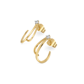 Soft Arc Hoop - Lab Diamond Earrings