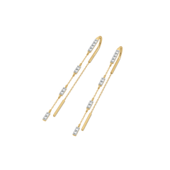 Silk Thread Sui Dhaga - Lab Diamond Earrings