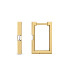 Modern Baguette Hoop - Lab Diamond Earrings