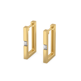 Modern Baguette Hoop - Lab Diamond Earrings
