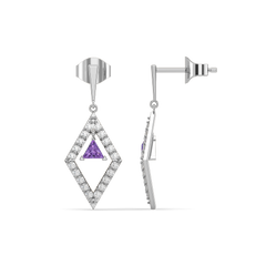 Ultra Violet Glow - Lab Diamond Drop Earrings