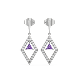 Ultra Violet Glow - Lab Diamond Drop Earrings