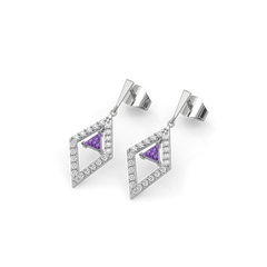 Ultra Violet Glow - Lab Diamond Drop Earrings