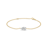 Feathered Pear - Pure Gold Lab Diamond Solitaire Bracelet