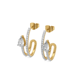 Soft Pearline - Pure Gold Lab Diamond Solitaire Hoop Earrings