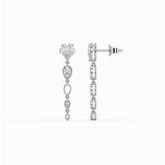 Sway in Pear - Pure Gold Lab Diamond Solitaire Drop Earrings