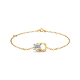 Striking Emerald - Pure Gold Lab Diamond Solitaire Bracelet