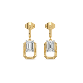 Striking Emerald Drop - Pure Gold Lab Diamond Solitaire Earrings