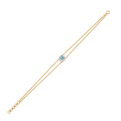 Coastal Calm - Lab Diamond Aquamarine Bracelet