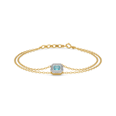 Coastal Calm - Lab Diamond Aquamarine Bracelet
