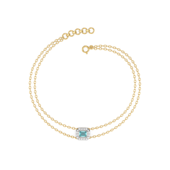 Coastal Calm - Lab Diamond Aquamarine Bracelet