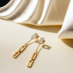 Linkin' It Up - Lab Diamond Drop Earrings
