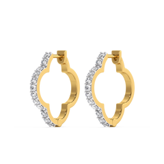 Lucky Clover Huggies - Lab Diamond Earrings