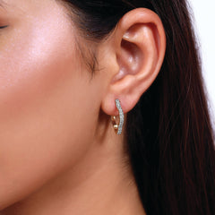 Lucky Clover Huggies - Lab Diamond Earrings