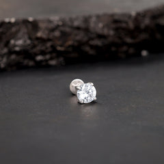 Silver Shining Star Earring For Men