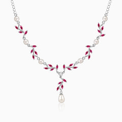 Silver Leia Pearl Necklace