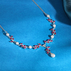 Silver Leia Pearl Necklace