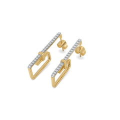 Paper Clip - Lab Diamond Hoop Earrings