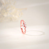 Rose Gold Bluebell Floral Ring