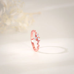 Rose Gold Bluebell Floral Ring