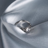 Silver Solitaire Of Love Couple Rings