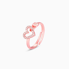 Rose Gold Love Lock Ring