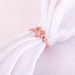 Rose Gold Love Lock Ring