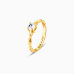 Golden Swivel Love Solitaire Ring