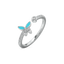 Turquoise Butterfly - Lab Diamond Open Top Ring