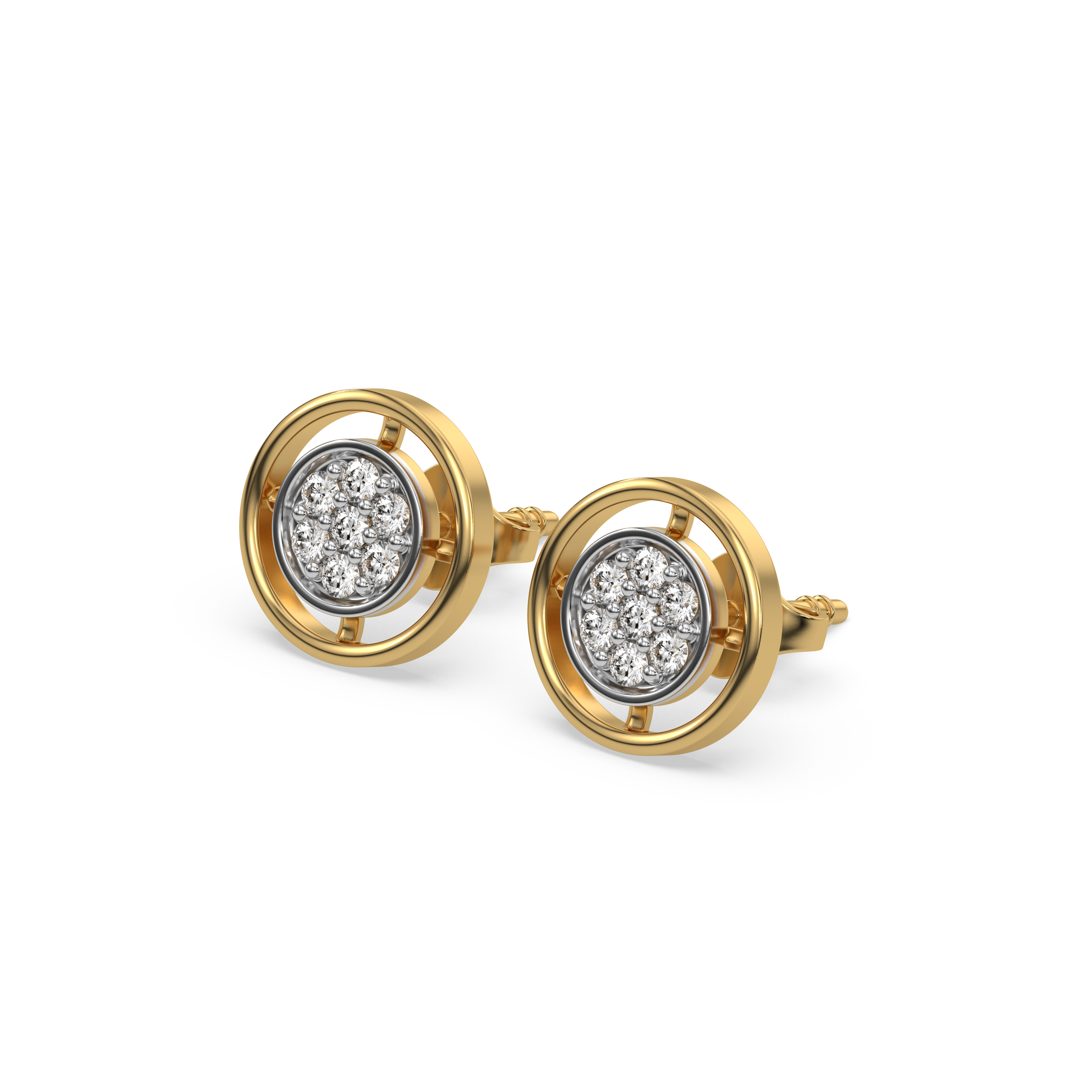 Circle of Dazzle - Lab Diamond Stud Earrings Main image