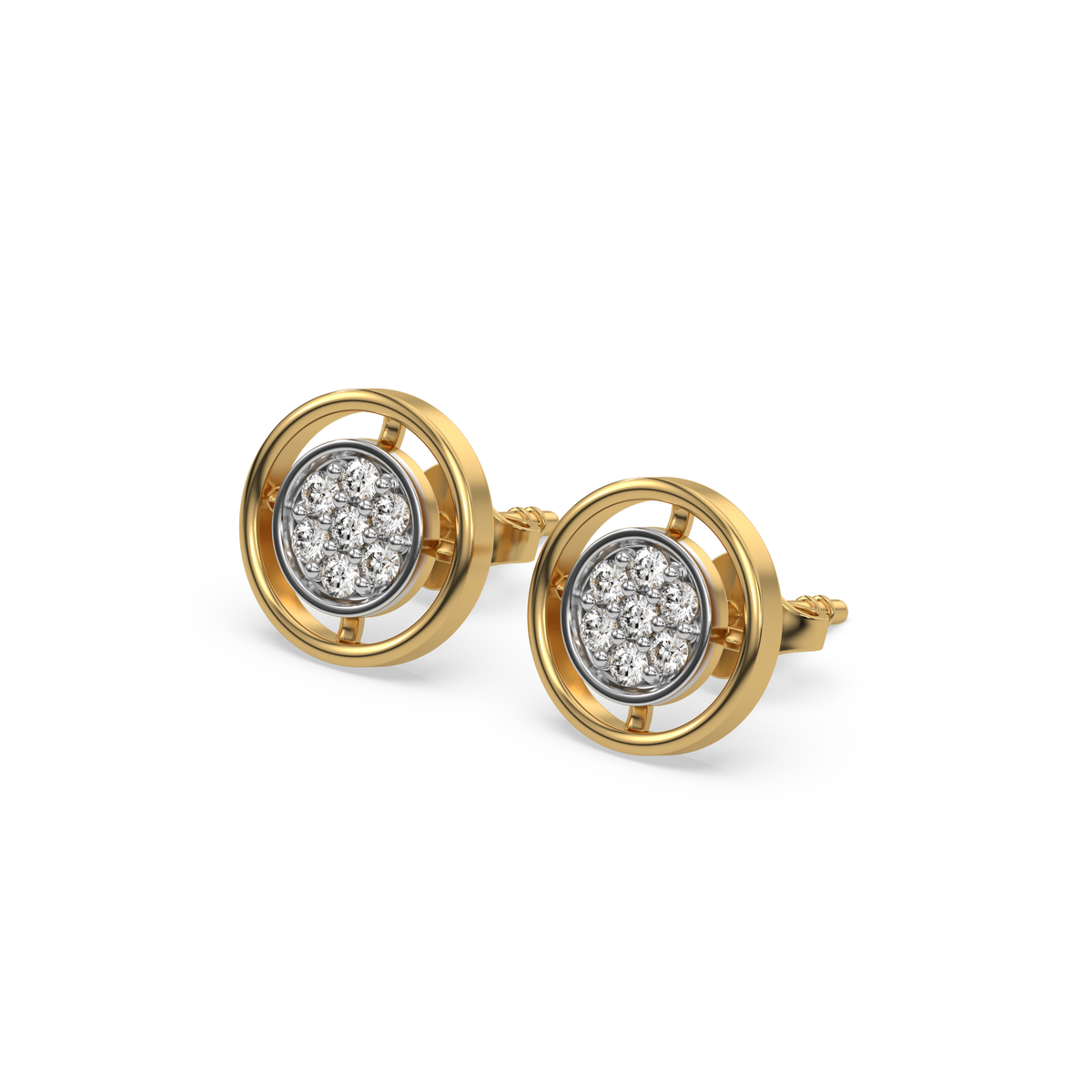 Circle of Dazzle - Lab Diamond Stud Earrings