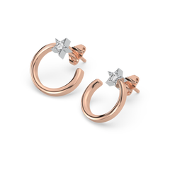 Star Rose - Lab Diamond Hoop Earrings