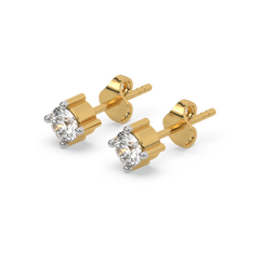 Golden Edge - Lab Diamond Solitaire Earrings
