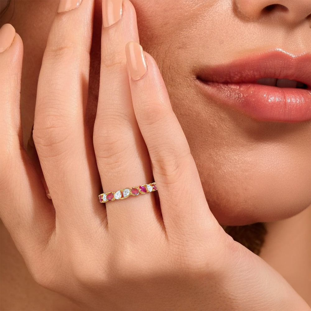 Crimson Arc - Pure Gold Lab Diamond Eternity Ring Secondary image
