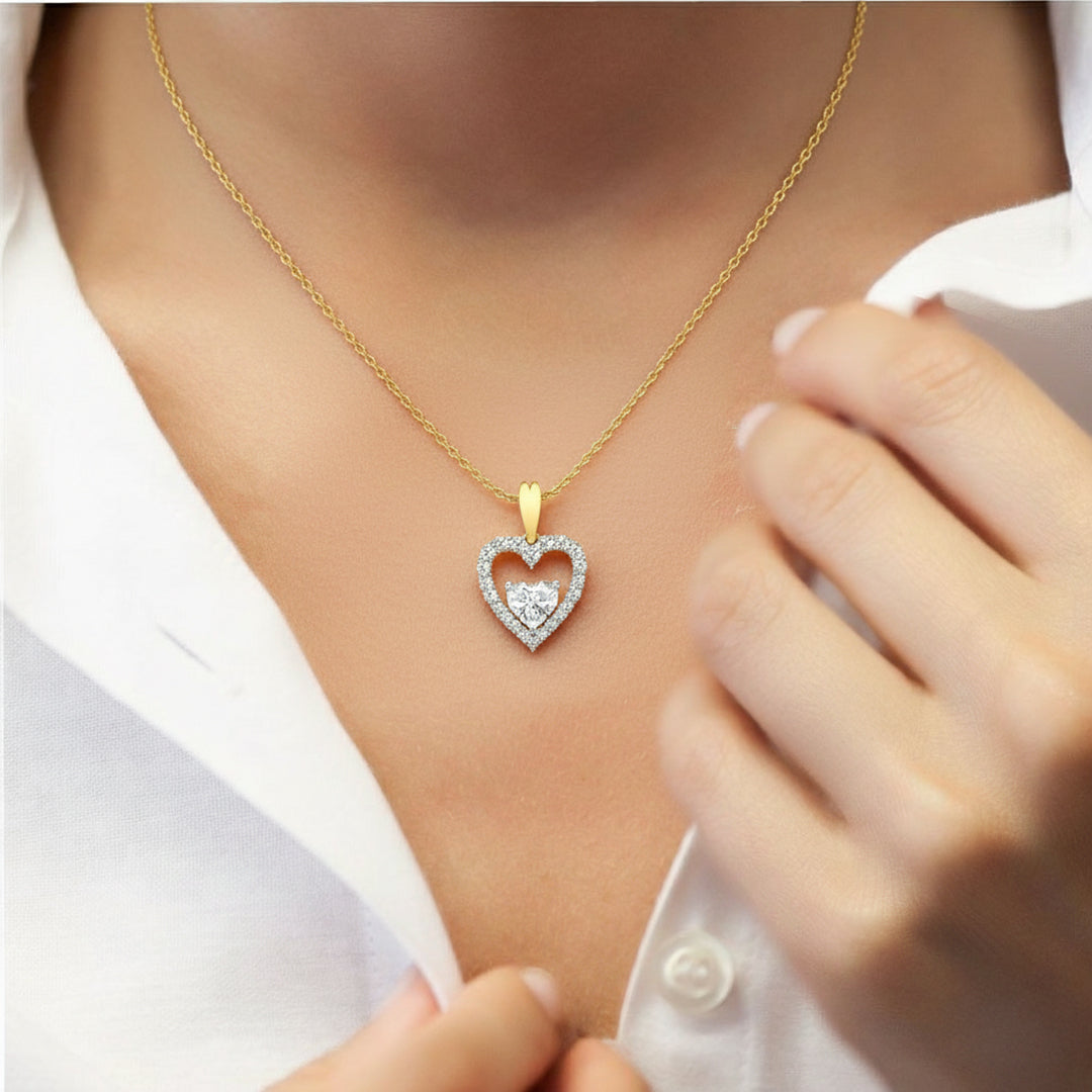 Twinkle Heart - Pure Gold Lab Diamond Pendant Main image