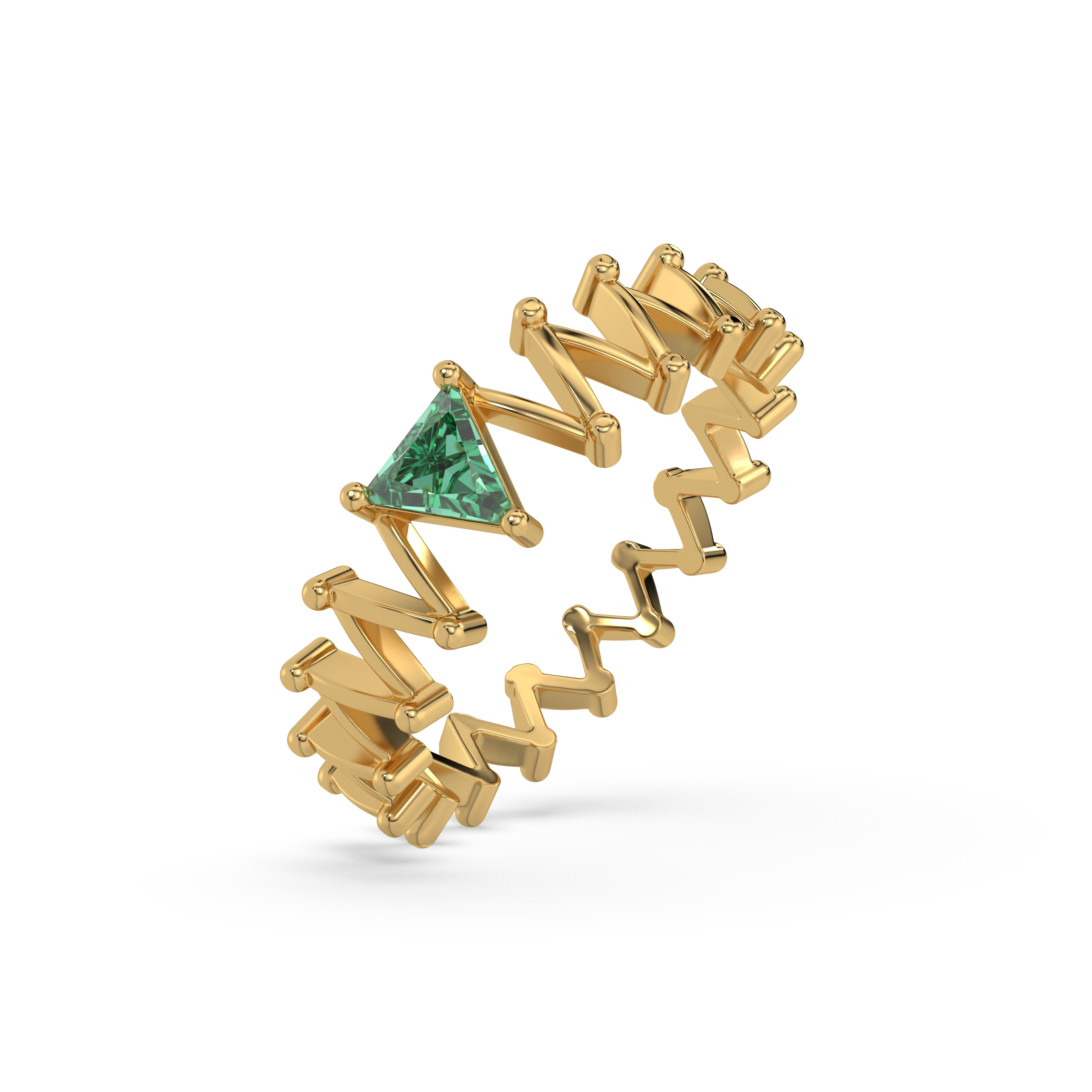 Nature's Flow - Emerald Band Ring