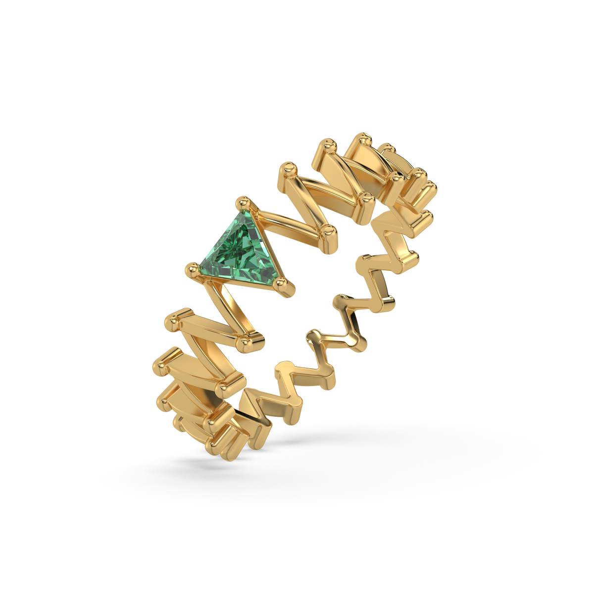 Nature's Flow - Emerald Band Ring
