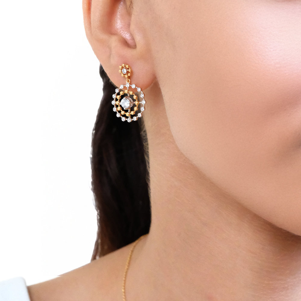 Rain-Dance - Lab Diamond Solitaire Earrings Secondary image